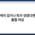 대변 색이 검거나 피가 섞였다면 대장 출혈 의심 5