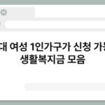 40대 여성 1인가구가 신청 가능한 생활복지금 모음 5