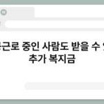 공공근로 중인 사람도 받을 수 있는 추가 복지금 3