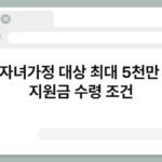 다자녀가정 대상 최대 5천만 원 지원금 수령 조건 2