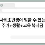 사회초년생이 받을 수 있는 주거+생활+교육 복지금 4