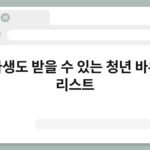 알바생도 받을 수 있는 청년 바우처 리스트 7