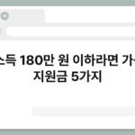 월 소득 180만 원 이하라면 가능한 지원금 5가지 7