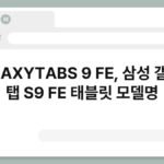 GALAXYTABS 9 FE, 삼성 갤럭시 탭 S9 FE 태블릿 모델명 3