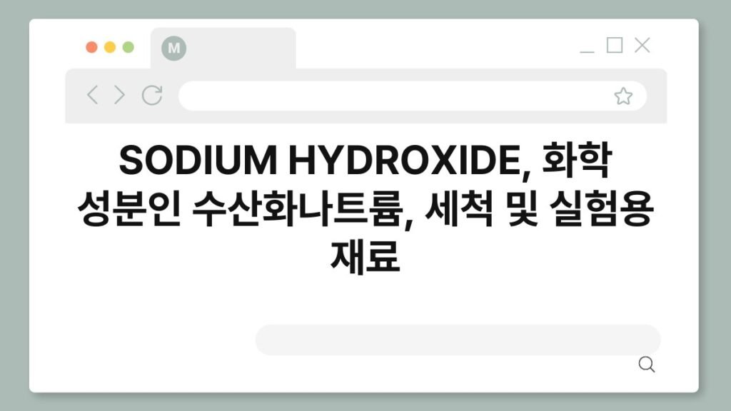 SODIUM HYDROXIDE, 화학 성분인 수산화나트륨, 세척 및 실험용 재료 2