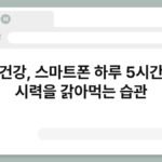 눈건강, 스마트폰 하루 5시간이 시력을 갉아먹는 습관 5