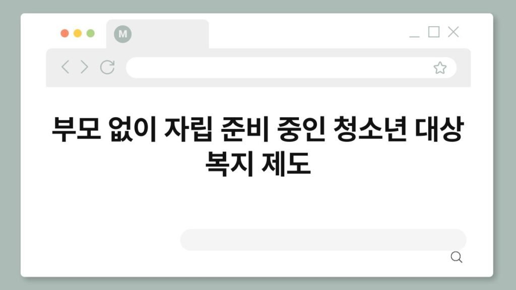 부모 없이 자립 준비 중인 청소년 대상 복지 제도 2