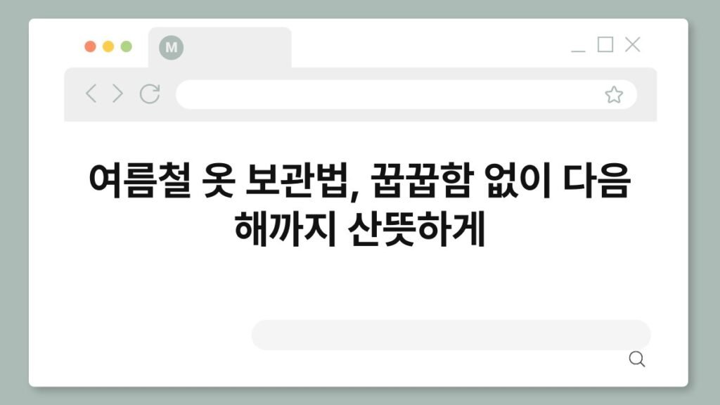 여름철 옷 보관법, 꿉꿉함 없이 다음 해까지 산뜻하게 2