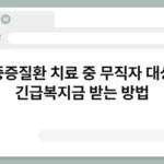 중증질환 치료 중 무직자 대상 긴급복지금 받는 방법 6