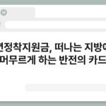 청년정착지원금, 떠나는 지방에서 머무르게 하는 반전의 카드 6