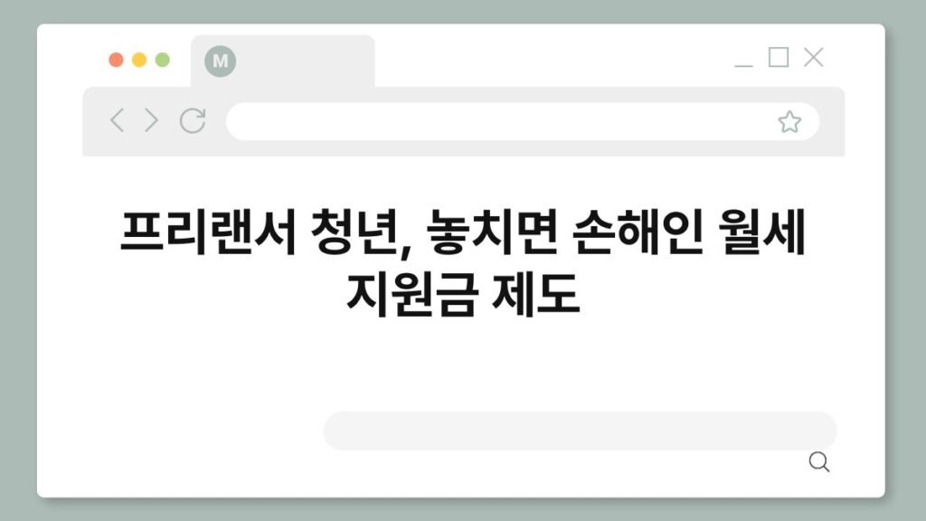 프리랜서 청년, 놓치면 손해인 월세 지원금 제도 2