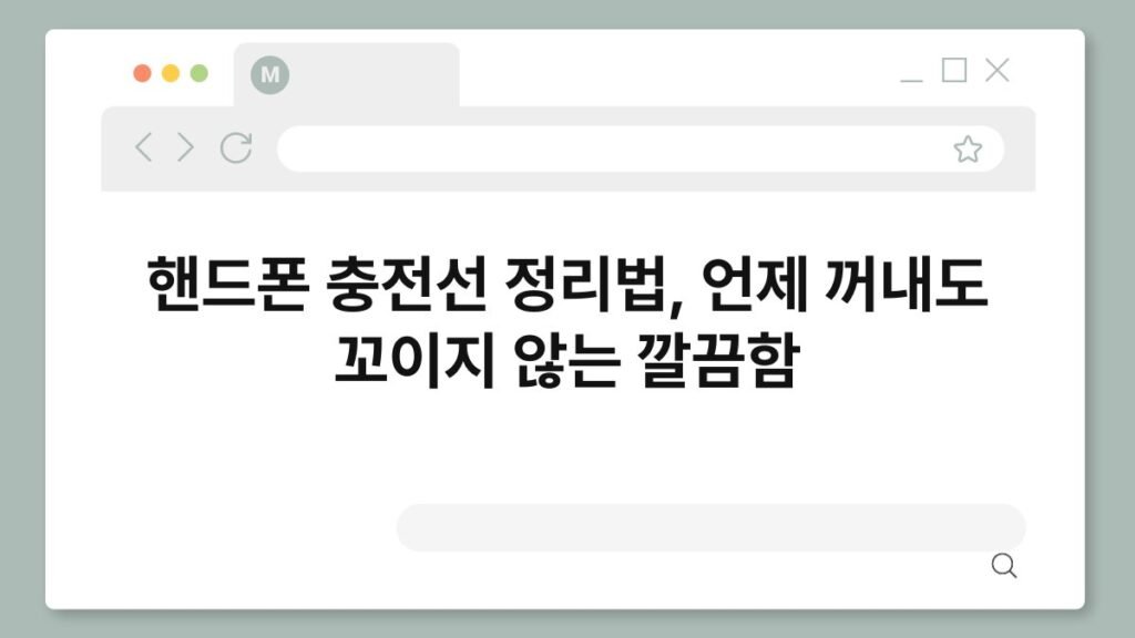 핸드폰 충전선 정리법, 언제 꺼내도 꼬이지 않는 깔끔함 1