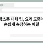 계량스푼 대체 팁, 요리 도중에도 손쉽게 측정하는 비결 5