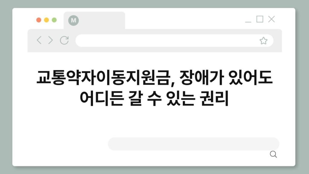 교통약자이동지원금, 장애가 있어도 어디든 갈 수 있는 권리 2
