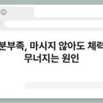 수분부족, 마시지 않아도 체력이 무너지는 원인 4