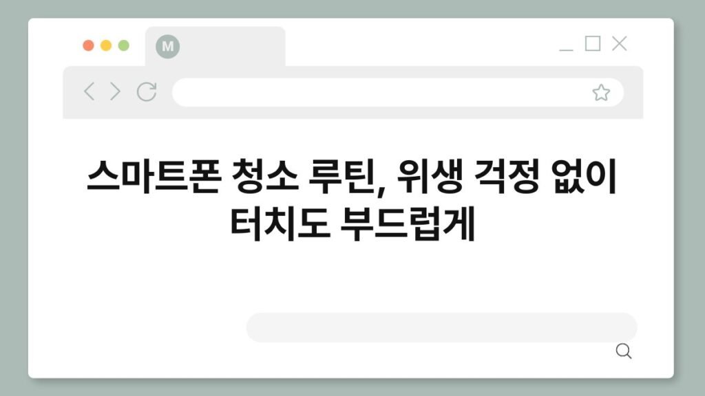 스마트폰 청소 루틴, 위생 걱정 없이 터치도 부드럽게 2