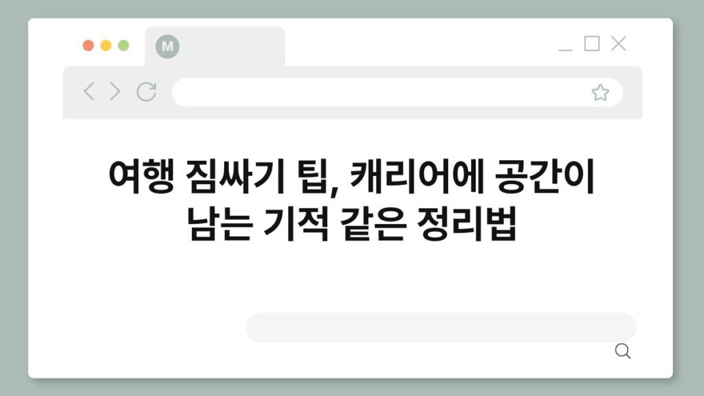 여행 짐싸기 팁, 캐리어에 공간이 남는 기적 같은 정리법 2