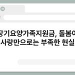 장기요양가족지원금, 돌봄이 사랑만으로는 부족한 현실 3