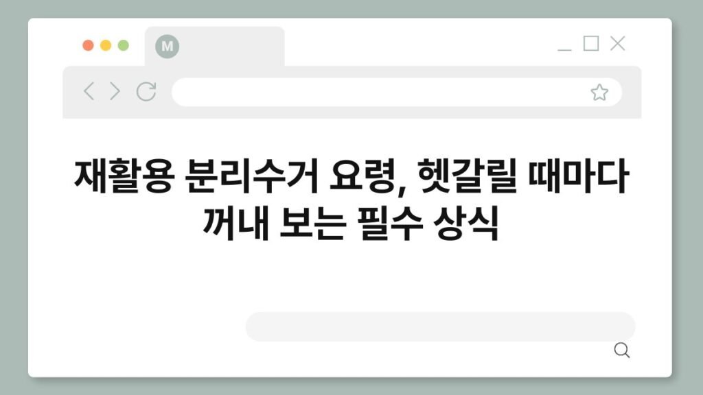 재활용 분리수거 요령, 헷갈릴 때마다 꺼내 보는 필수 상식 2