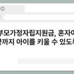 한부모가정자립지원금, 혼자여도 끝까지 아이를 키울 수 있도록 6