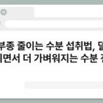 부종 줄이는 수분 섭취법, 덜 마시면서 더 가벼워지는 수분 전략 4